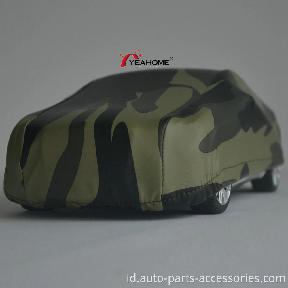 Penutupan Sedan Air Anti-UV Elastic Camouflage Outdoor Car Cover Printing Auto Cover